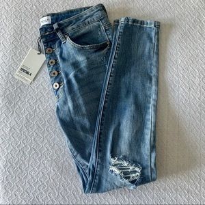 VICI Redwood High Rise Button Front Skinny jeans